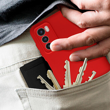 Avizar Coque pour Motorola Moto G42 Silicone Semi-rigide Finition Soft-touch Fine  Rouge pas cher