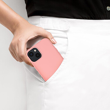 Avizar Coque iPhone 13 Silicone Semi-rigide Soft-touch rose pas cher