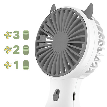 Avizar Mini Ventilateur Portatif Kawaii Silencieux et Rechargeable Blanc pas cher