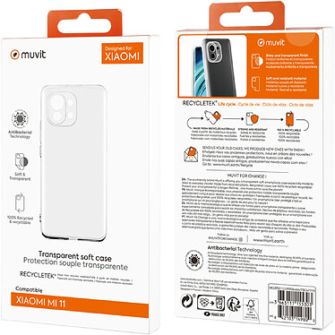 Acheter Muvit Coque pour Xiaomi MI 11 RECYCLETEK Souple Transparent