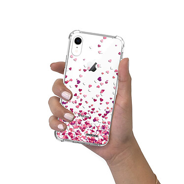 Evetane Coque iPhone Xr anti-choc souple angles renforcés transparente Motif Confettis De Coeur pas cher