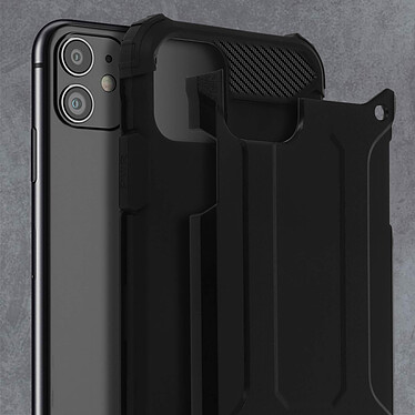 Avizar Coque Apple iPhone 11 Design Relief Bi-matière Robuste Antichute 1,8m noir pas cher