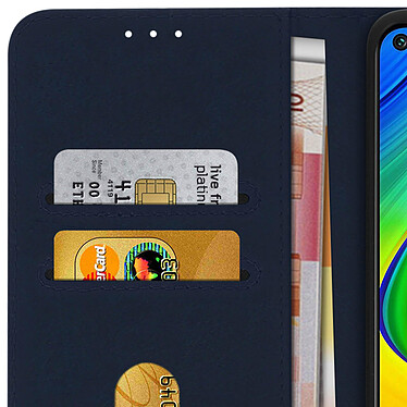 Avizar Étui Xiaomi Redmi Note 9 Housse Intégrale Porte-carte Fonction Support bleu pas cher