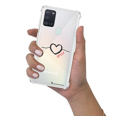 LaCoqueFrançaise Coque Samsung Galaxy A21S anti-choc souple angles renforcés transparente Motif Coeur Noir Amour pas cher