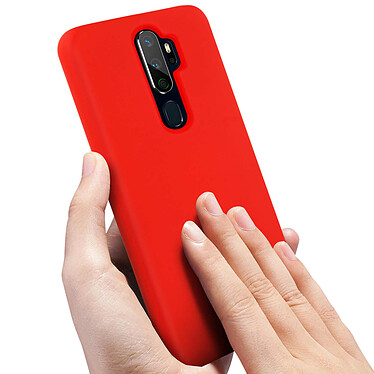 Avizar Coque Oppo A9 2020 et A5 2020 Silicone Semi-rigide Finition Soft Touch rouge pas cher