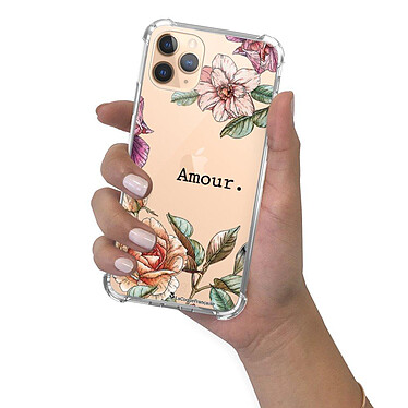 LaCoqueFrançaise Coque iPhone 11 Pro Max anti-choc souple angles renforcés transparente Motif Amour en fleurs pas cher