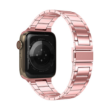 Avizar Bracelet pour Apple Watch Series 8 et 7 45mm / Series SE 2, 6, SE, 5 et 4 44mm / Series 3, 2 et 1 42mm Maillons en Acier Inoxydable Rose