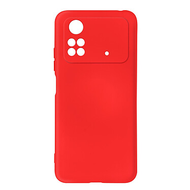 Avizar Coque pour Xiaomi Poco M4 Pro 4G Silicone Semi-rigide Finition Soft-touch Fine  rouge