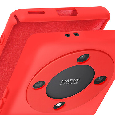 Avizar Coque pour Honor Magic 5 Lite 5G Semi-rigide Soft-touch Anti-traces Rouge pas cher