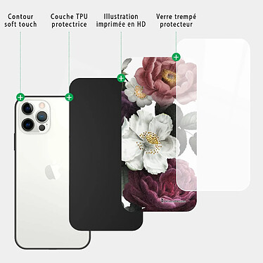 Acheter LaCoqueFrançaise Coque iPhone 12 Pro Max Coque Soft Touch Glossy Fleurs roses Design