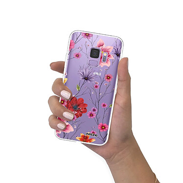 Evetane Coque Samsung Galaxy S9 360 intégrale transparente Motif Fleurs Multicolores Tendance pas cher