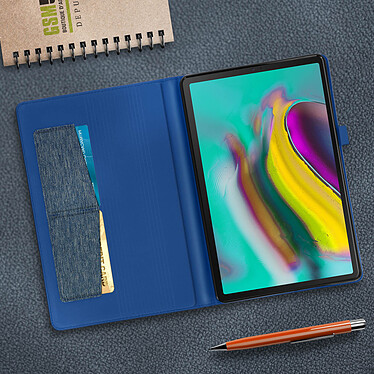 Acheter Avizar Housse Samsung Galaxy Tab S5e Rangements Cartes Fonction Support Fin Bleu