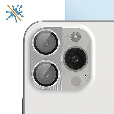 Enkay Verre Trempé Caméra pour iPhone 15 Pro et 15 Pro Max Cadre Alliage Aluminium  Argent pas cher