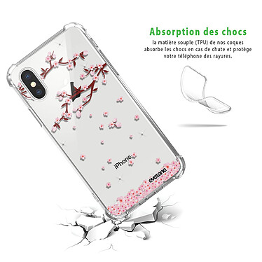 Avis Evetane Coque iPhone X/Xs anti-choc souple angles renforcés transparente Motif Chute De Fleurs
