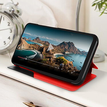 Avis Avizar Étui Clear View pour Xiaomi Redmi 10C Fenêtre Affichage Heure Support Vidéo Rouge
