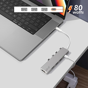 LinQ Hub USB-C avec 4 Ports USB Transmission Rapide 5 Gbps Fonction OTG pas cher