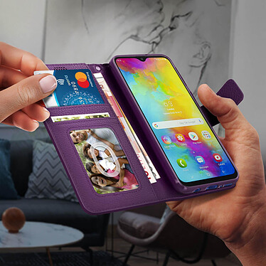 Avizar Housse Samsung Galaxy M20 Étui Porte carte Support Vidéo violet pas cher
