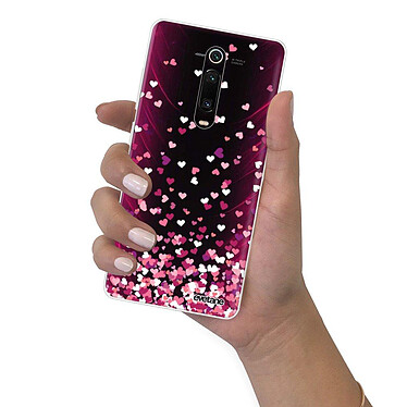 Evetane Coque Xiaomi Mi 9T Pro 360 intégrale transparente Motif Confettis De Coeur Tendance pas cher