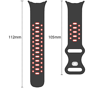 Avis Avizar Bracelet pour Google Pixel Watch Silicone Bicolore Souple Noir/Rouge 217 mm