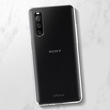 Avizar Coque pour Sony Xperia 10 IV Silicone Souple et Film Verre Trempé 9H  transparent pas cher