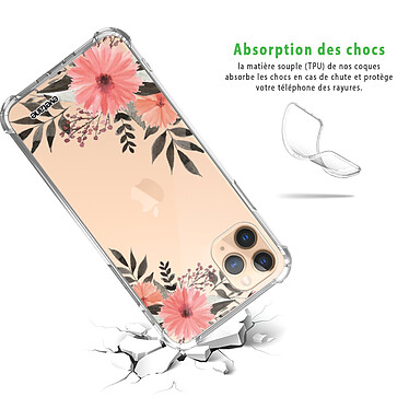 Avis Evetane Coque iPhone 11 Pro Max anti-choc souple angles renforcés transparente Motif Fleurs roses