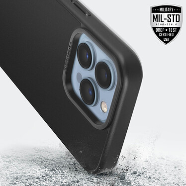 Coque RhinoShield pour iPhone 13 Mini coloris noir aspect métal brossé