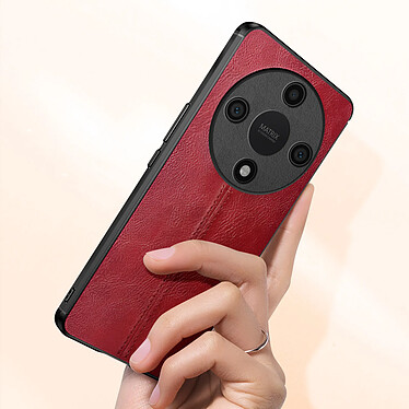 Avis Avizar Coque pour Honor Magic 6 Lite 5G Bi-matière Aspect Cuir Cowhide Cover Bordeaux