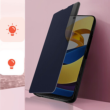 Acheter Avizar Housse pour Xiaomi Poco M4 Pro 5G et Redmi Note 11S 5G Fenêtre Support Vidéo  Bleu Nuit