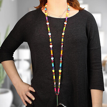Avizar Bijou de Téléphone à perles différentes 110cm Collection Lovely Multicolore pas cher
