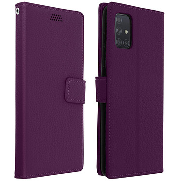 Avizar Housse Samsung Galaxy A51 Étui Porte carte Support Vidéo et Dragonne violet