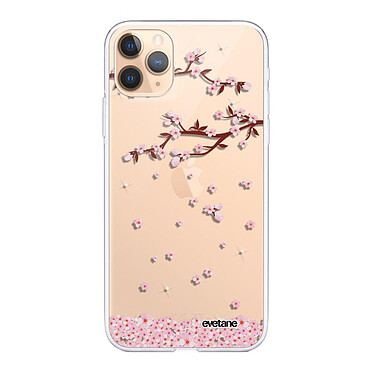 Evetane Coque iPhone 11 Pro silicone transparente Motif Chute De Fleurs ultra resistant