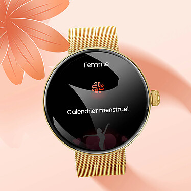 Forever Montre Connectée Femme Élégante Suivi Santé Appel Bluetooth Dorée pas cher