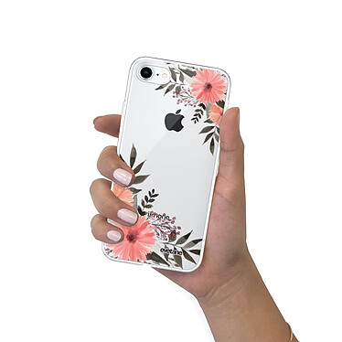 Evetane Coque iPhone 7/8/ iPhone SE 2020 360 intégrale transparente Motif Fleurs roses Tendance pas cher