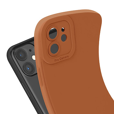 Avizar Coque pour iPhone 11 Silicone Mat Protection Caméra Marron Clair pas cher