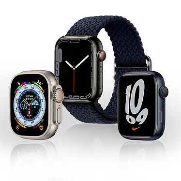 Avizar Bracelet pour Apple Watch 41mm et 40mm et 38 mm Nylon Tressé Ajustable par Boucle Métallique  bleu nuit pas cher