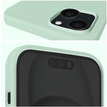 Acheter Moxie Coque pour iPhone 15 Semi-rigide Intérieur Microfibre Bords Surélevés Vert Pâle