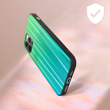 Avis Avizar Coque iPhone 12 et 12 Pro Bi-matière Holographique Brillant Fine Légère vert