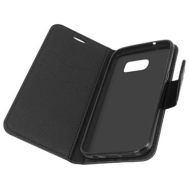 Avizar Étui Galaxy S7 protection intégral modèle portefeuille - Noir