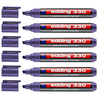 EDDING Marqueur Permanent 330 Violet Pointe Biseautée 1-5 mm x 6