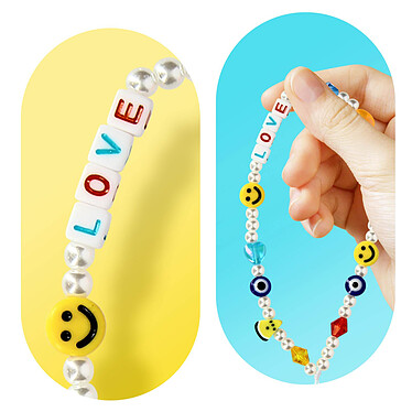 Avizar Bijou de Téléphone 25 cm Lettre Love et Emojis Pratique  Multicolore pas cher