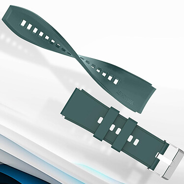 Avis Avizar Bracelet pour Huawei Watch GT Runner Silicone Renforcé Boucle Argentée Vert