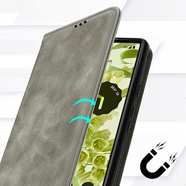 Avis Avizar Étui Portefeuille pour Google Pixel 6a Porte-cartes Soft-touch Clapet aimanté  gris