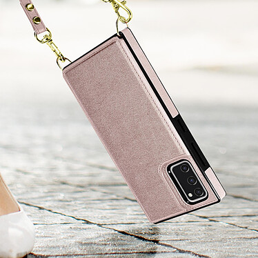 Acheter Avizar Coque Cordon Samsung S20 FE avec Porte-cartes Support Vidéo Lanière rose gold