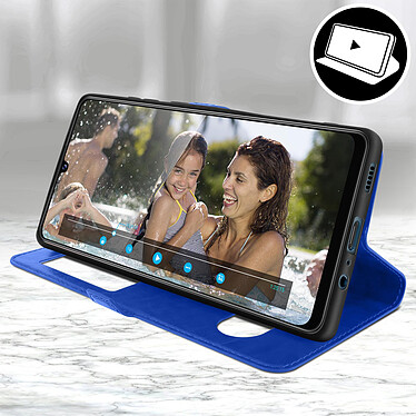 Acheter Avizar Housse Samsung Galaxy A32 5G avec Double Fenêtre Support Vidéo Bleu