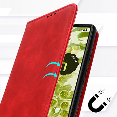 Avis Avizar Étui Portefeuille pour Google Pixel 6a Porte-cartes Soft-touch Clapet aimanté  rouge