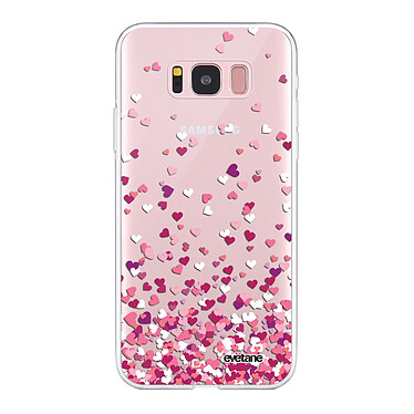 Evetane Coque Samsung Galaxy S8 360 intégrale transparente Motif Confettis De Coeur Tendance