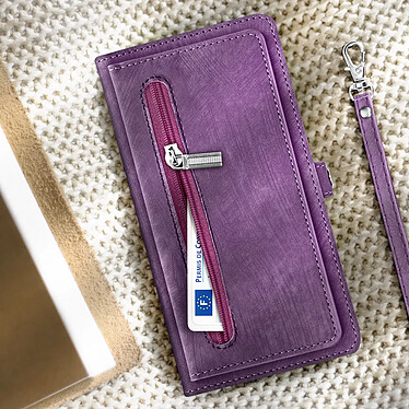 Acheter Avizar Étui pour Samsung Galaxy A15 5G Multi-compartiments Pochette Zippée Violet Clair