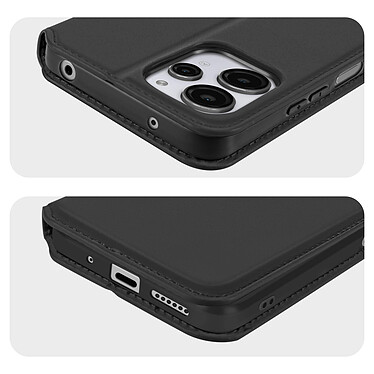 Avizar Étui pour Xiaomi Redmi 12 Porte-carte Support Vidéo Clapet Magnétique  Noir pas cher