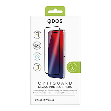 Avis QDOS Verre Trempé pour iPhone 14 Pro Max OptiGuard Curve Transparent