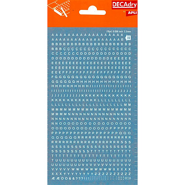 DECADRY Lettres Transferts (1 Feuille) DDB11F 2,5 mm Blanc